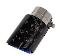 Silenciador Escape Coche Brillante Patrón Disperso Fibra De Carbono Silenciador Punta Tubo De Escape Silenciadores Boquilla Universal Recto Inoxidable Azul Tubos extremo coche(77mm-101mm)