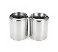 Silenciador Escape Coche Tubo Escape Redondo Acero Inoxidable Cubierta Punta Tubo Silenciador Escape Para Mazda CX30 CX-30 2020 2021 2022(Silver 2Pcs)