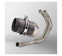 Silenciador Escape Moto Para MT07 FZ07 Sistema Escape Deslizante Tubo Enlace Delantero Conexión Sistema Escape Completo Motocicleta Aleación Titanio(Type-D)