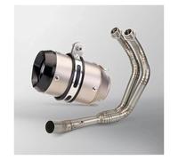 Silenciador Escape Moto Para MT07 FZ07 Sistema Escape Deslizante Tubo Enlace Delantero Conexión Sistema Escape Completo Motocicleta Aleación Titanio(Type-A)