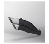 Silenciador Escape Moto Silenciador De Escape Universal Para Motocicleta De 51 Mm Con Doble Orificio De Acero Inoxidable.(Negro)