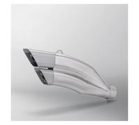 Silenciador Escape Moto Silenciador De Escape Universal Para Motocicleta De 51 Mm Con Doble Orificio De Acero Inoxidable.(Plata)