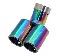 Silenciador Escape Silenciadores De Coche Punta De Tubo De Escape Curva Plana Universal Silenciador De Salida Doble De Acero Inoxidable De Varios Tamaños 63MM Garganta Cola(Multicolor 57MM)