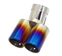 Silenciador Escape Silenciadores De Coche Punta De Tubo De Escape Curva Plana Universal Silenciador De Salida Doble De Acero Inoxidable De Varios Tamaños 63MM Garganta Cola(Blue 51MM)