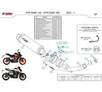 Silenciador Escape Storm By Mivv Gp Acero Inoxidable KTM DUKE 125 2021 > 2022