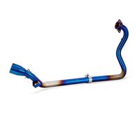 Silenciador moto Tubo de escape de motocicleta de acero inoxidable para sección trasera recta de gran cilindrada para FZ250(Blue front section)