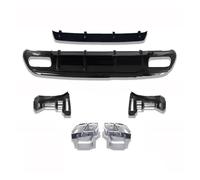 Silenciador Para Benz A W176 2013-2018 A160 A180 A200 A250 Para AMG Sport W176 A45 Parachoques Trasero Difusor Negro Con Terminales Escape 4 Salidas Punta Escape(Chrome exhaust)