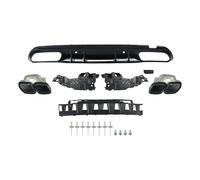 Silenciador Para Benz W205 C300 Sedan 2015+ Para AMG Para Difusor De Parachoques Trasero + Terminales De Escape Negro Punta Escape