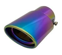 Silenciador Punta Punta De Silenciador Tubo Escape Redondo Cromado Trasero Modificado Acero Inoxidable Para Coche(A153 Full Colorful)