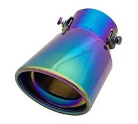 Silenciador Punta Punta De Silenciador Tubo Escape Redondo Cromado Trasero Modificado Acero Inoxidable Para Coche(A14 Full Colorful)