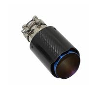 Silenciador Punta Silenciador Universal Para Coche, Escape, Silenciadores Tubo, Boquilla Recta Acero Inoxidable, Fibra Carbono Azul Brillante Punta Escape(51mm-76mm)