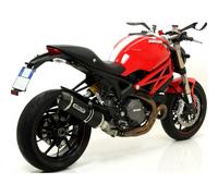 Silenciador Race-tech aluminio oscuro, tapa de extremo carbono Flecha con ABE