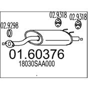 Silenciador trasero 01.60376 MTS para HONDA JAZZ II