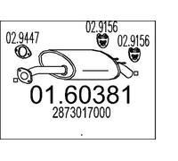 Silenciador trasero 01.60381 MTS para HYUNDAI MATRIX