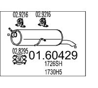 Silenciador trasero 01.60429 MTS para PEUGEOT CITROËN