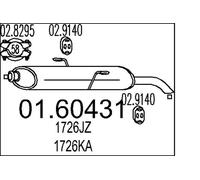 MTS 01.60431 Silenciador trasero