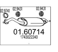 Silenciador trasero 01.60714 MTS para TOYOTA COROLLA COROLLA Verso