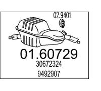 Silenciador trasero 01.60729 MTS para VOLVO S60 I