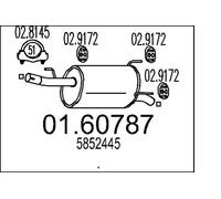 Silenciador trasero 01.60787 MTS para OPEL MERIVA A Monospace