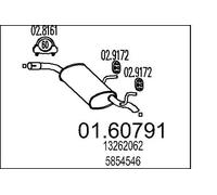 Silenciador trasero 01.60791 MTS para OPEL SIGNUM Hatchback