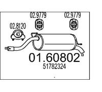 Silenciador trasero 01.60802 MTS para FIAT PUNTO EVO GRANDE PUNTO PUNTO
