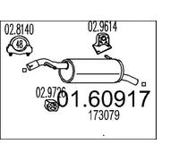 MTS 01.60917 Silenciador trasero