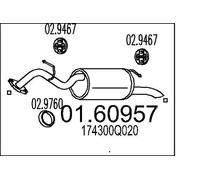 Silenciador trasero 01.60957 MTS para TOYOTA YARIS