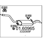 Silenciador trasero 01.60965 MTS para VW PASSAT B6 Variant PASSAT B6