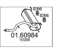 Silenciador trasero 01.60984 MTS para FORD KUGA I