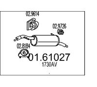 MTS Silenciador trasero para PEUGEOT: 207, 207+ (Ref: 01.61027)