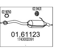 Silenciador trasero 01.61123 MTS para TOYOTA AURIS