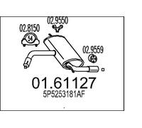 Silenciador trasero 01.61127 MTS para SEAT TOLEDO III ALTEA XL