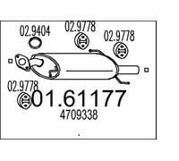 Silenciador trasero 01.61177 MTS para SUZUKI OPEL
