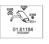 Silenciador trasero 01.61184 MTS para SEAT ALTEA LEON