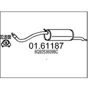 Silenciador trasero 01.61187 MTS para SEAT SKODA