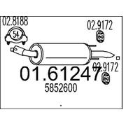 Silenciador trasero 01.61247 MTS para OPEL ZAFIRA B Furgoneta/monovolumen