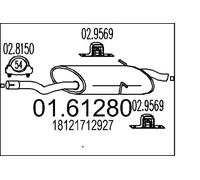 MTS Silenciador trasero 01.61280 para BMW Serie 3