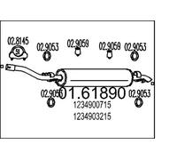 MTS Silenciador trasero para MERCEDES-BENZ: 123 Series (Ref: 01.61890)