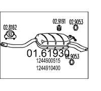 MTS Silenciador trasero para MERCEDES-BENZ: 124 Series, Classe E (Ref: 01.61930)