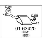 MTS 01.63420 Silenciador trasero