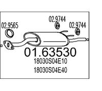 MTS Silenciador trasero para HONDA: Civic (Ref: 01.63530)
