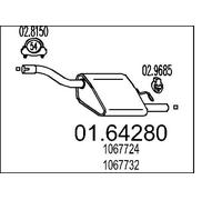 Silenciador trasero 01.64280 MTS para FORD FOCUS I
