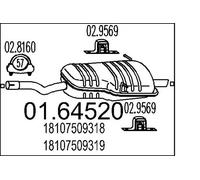 Silenciador trasero 01.64520 MTS para BMW 3 3 Coupé 3 Touring 3 Descapotable