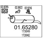 Silenciador trasero 01.65280 MTS para PEUGEOT CITROËN