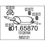 Silenciador trasero 01.65870 MTS para OPEL CORSA C