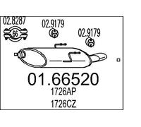 Silenciador trasero 01.66520 MTS para PEUGEOT 406 Coupé