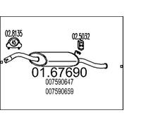 MTS Silenciador trasero para SKODA: Felicia, Favorit (Ref: 01.67690)