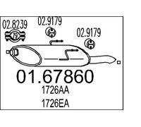 Silenciador trasero 01.67860 MTS para PEUGEOT 406