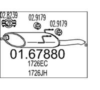 Silenciador trasero 01.67880 MTS para PEUGEOT 406 Break