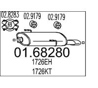 Silenciador trasero 01.68280 MTS para PEUGEOT 206 Hatchback 206 CC 206+